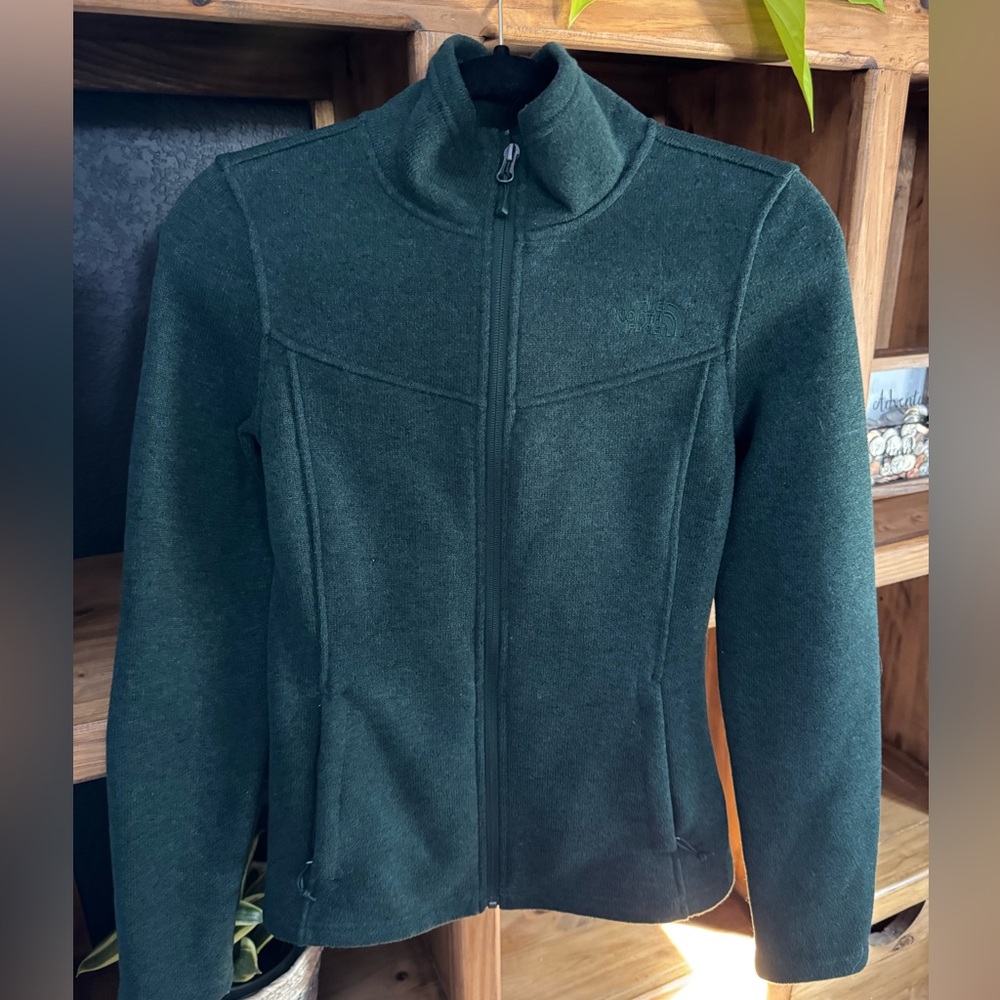 The North Face hunter green zip up sweater